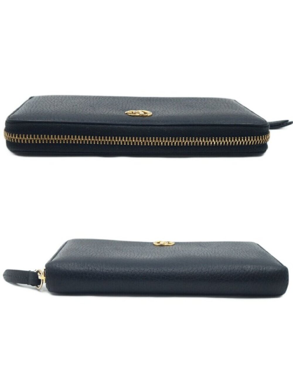Gucci Double Zip Around Wallet Black Gold - Picture 3 of 10
